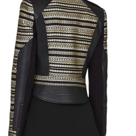 BCBG MAX AZARIA womens   with gold jacquard designs jacket size XS - Picture 2 of 13